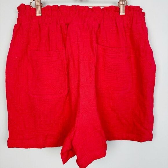 KNOX ROSE | NEW Rebel Red Eyelet Pull On Belted Shorts Women’s Size X-Large - Picture 7 of 10